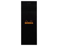 Bloc agrafé Rhodia N°8 7,4x21 cm 80 feuillets petits carreaux 5x5 80g - Noir