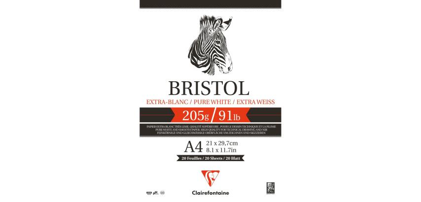 Bristol bloc collé 20F A4 205g