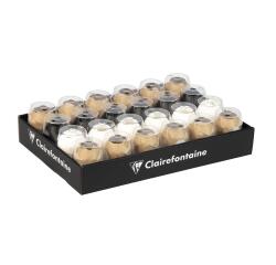 Plateau 24 oeufs mats 10mx7mm ss coque, Kraft, blanc, noir - Assortiment