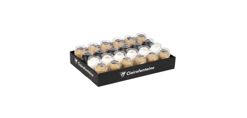 Tray of 24 matte eggs 10mx7mm without shell, Kraft, white, black - Assortment
