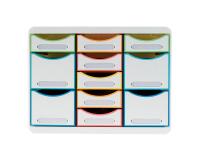 Moule de classement Storebox Multi 11 tiroirs Black Office - Blanc/arlequin