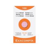 Étui de 100 fiches - bristol quadrillé 5x5 non perforé 75x125mm - Couleurs assorties