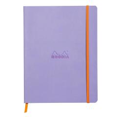 Rhodiarama softcover notitieboek 19x25 cm, 80 blad gelijnd ivoorkleurig papier van 90g, sluiting met elastiek - Iris