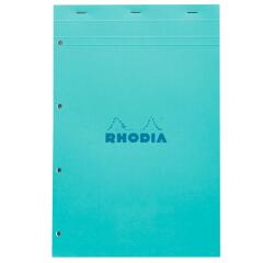 Rhodia Couleur Pad - No.20 - 21 x 21.8 cm - 5 x 5 Ruling - 80 Sheets - Top Stapled - Sky Blue