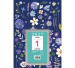 Bloc éphéméride neutre Chemin des Marettes (6,5 x 9,7 cm) sur plaque illustrée 18 x 26 cm 2027 Fleurs - Visuels assortis