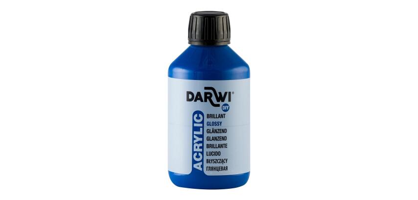 Darwi Flacon de 250 ml de Peinture Acrylique Universelle Brillante - Bleu outremer
