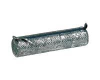 Celestial LEATHER Pencil case Ø5,5x22 cm Lazer green silver