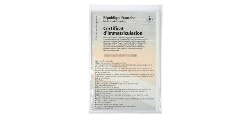 Etui de protection pour papiers voiture PVC lisse 20/100e - Cristal