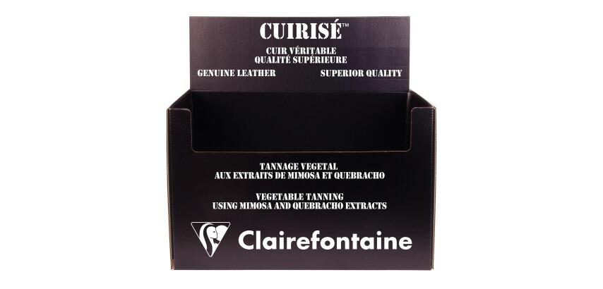 CUIRISÉ - Présentoir Vide pour 24 trousses rondes Cuirisé. - Noir