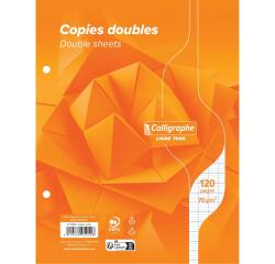 Copies doubles sous film 7000 17x22 cm 120 pages perforées 2 trous grands carreaux 70 g