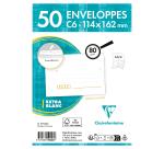 Paquet de 50 Enveloppes Blanches C6-114x162 mm - Précasées - Auto-Adhésives - 80g/m2 - Blanc