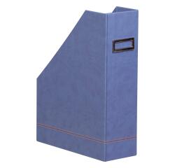 Rhodiarama tijdschriftenhouder in Italiaans kunstleer 10x25x31 cm - Sapphire