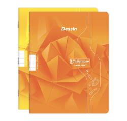 Cahier Dessin scolaire piqué 7000 17x22 cm 16 pages 10x10 90 g - Assortis