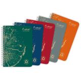 Carnet reliure intégrale FOREVER PREMIUM 100% recyclé A6 120 pages détachables micro-perforées petits carreaux papier blanc 90 g - Assortis