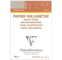 Clairefontaine Vellum Graph Paper Pad - A3 - 50 Sheets - 90gsm