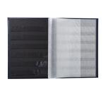 Briefmarkenalbum in Lederoptik, 32 Seiten schwarz, 16,5x22,5 cm