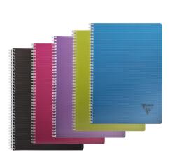 Cahier reliure intégrale Linicolor INTENSIVE A4 100 pages grands carreaux couverture plastique polypropyène rainuré Couleur aléatoire - Assortis