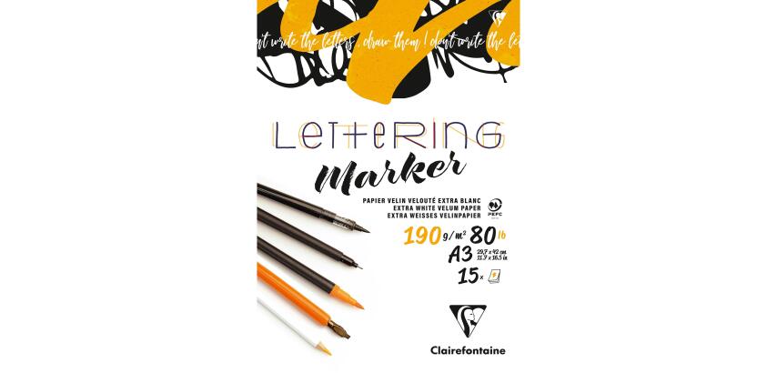 Lettering bloc collé 15F A3 190g