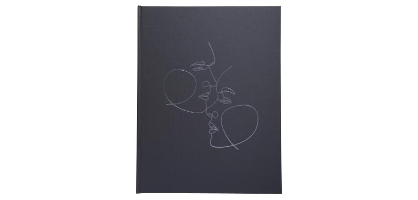 Gästebuch100 Seiten silber, 27x22cm, Art elfenbein - Schwarz