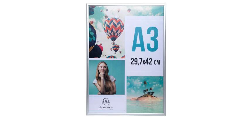 Cadre photo mural aluminium A3 - Argent