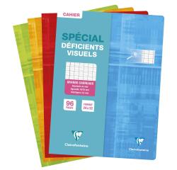 Cahier piqué spécial déficients visuels 24x32 cm 96 pages grands carreaux 2,5mm agrandis 10x10 - Assortis