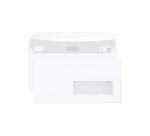 Peel and seal 110x220 mm 80 gsm envelope with 35x100 mm window - White