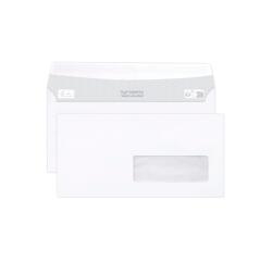 Boite de 500 Enveloppes Blanches DL-110x220mm -Auto-Adhésives - 80g/m2 - Fenêtre Papier Cristal 35x100 (position 20/20) - Blanc