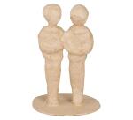 Braunes Pappmaché, Brautpaar Mann und Mann 8,5cm - Kraft