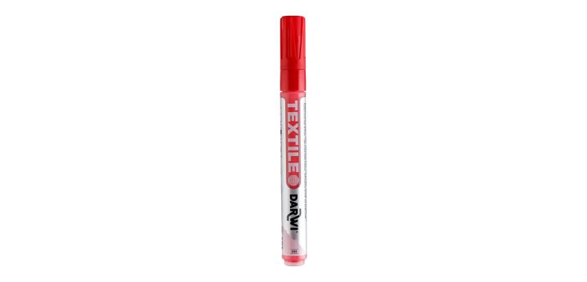 DARWI TEX OPAK, Textilmarker opak, Spitze 2mm, Inhalt 6ml, Zinnoberrot - Zinnober