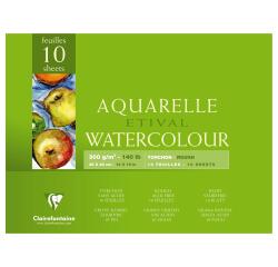 Etival Aquarellpapier Torchon, Block 4-seitig geleimt, 10 Blatt 300g, 36x48 cm