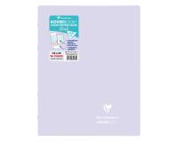 Cahier piqué Koverbook Blush 24x32cm 96 pages grands carreaux couverture polypropylène opaque bicolore - Lilas/Vert tilleul