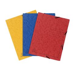 Sammelmappe mit Gummizug und 3 Klappen, Colorspan-Karton 355g, A4 - Farben sortiert