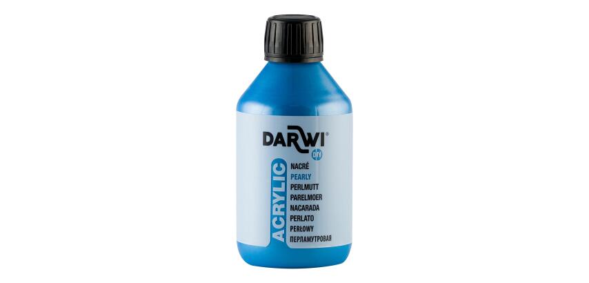 DARWI Perlmutt-Acrylfarbe, Flasche 250ml, Perlmuttblau - Perlmuttblau|