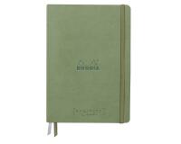 Rhodiarama Goalbook Creation rembordé rigide A5 100p papier lavis technique blanc uni 200g avec élastique - Céladon