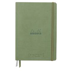 Rhodiarama Goalbook Creation rembordé rigide A5 100p papier lavis technique blanc uni 200g avec élastique - Céladon