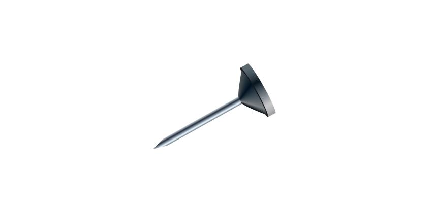 Boîte de 100 épingles à tête plate unie - Hauteur de pointe 8mm - 5mm de diamètre - Noir
