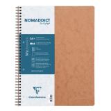 Carnet reliure intégrale Age Bag A4+ 160 pages détachables perforé 4 trous petits carreaux - Tabac