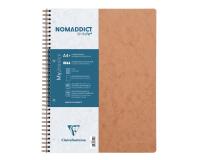 Carnet reliure intégrale Age Bag A4+ 160 pages détachables perforé 4 trous petits carreaux - Tabac