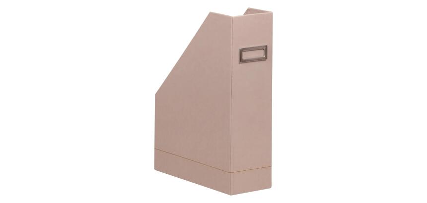 Rhodiarama porte-revues simili cuir italien 10x25x31 cm - Touche de rose