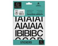 Pochette de lettres adhésives noires A-Z 30 mm - Noir