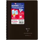 Carnet reliure intégrale enveloppante Koverbook A5 160 pages petits carreaux couverture polypropylène transparent - Assortis