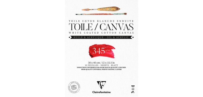 Blok Canvas F.Lys wit 10bl 345g 30x40cm