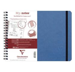 My.Notes Age Bag cahier reliure intégrale à marges détachables B5 paysage 120 pages détachables ligné + cadre en-tête - Bleu