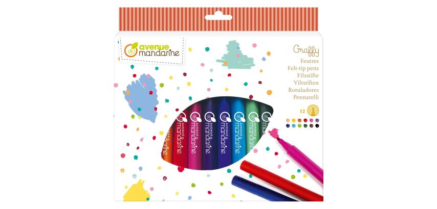 Pochette de 12 feutres - Multicolore