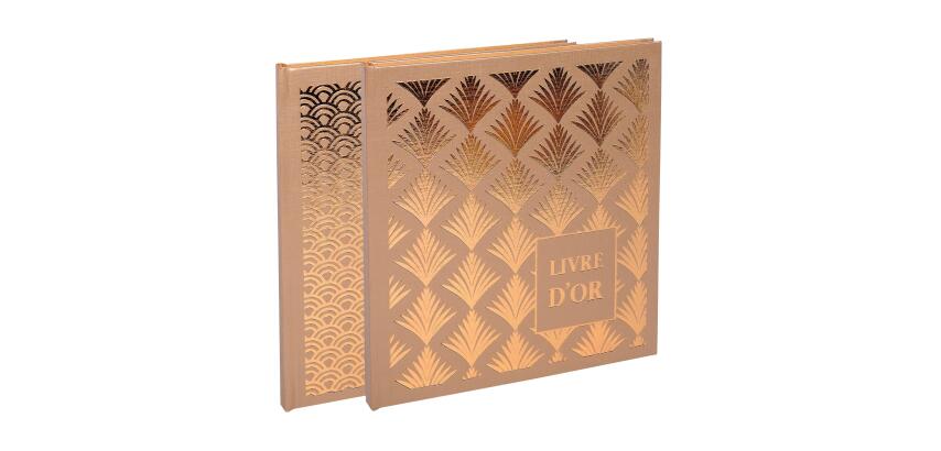 Livre d'or 140 pages tranche or - Format 21x19cm - PALMYRE