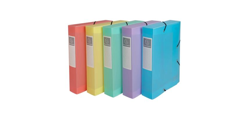 Chrom Pastel Box File A4 60mm PP 0.7mm - Assorted colours