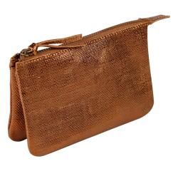 KLEO-PATHRA LEDER Etui 2 vakken 13x 9 cm - brons