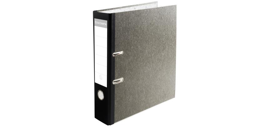 Classeurs à levier avec mécanique Prem'Touch - Papier marbré gris - Dos de 80 mm - A4 maxi. - Gris-dos noir