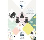 PAPIERS IMPRIMÉS, Bloc de 20 feuilles 200g/m2 au format 14,8x21cm - Paresseux - Multicolore
