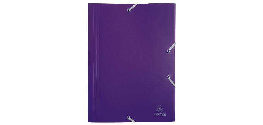 3 Flap Folders with Elastic Straps Opaque Polypropylene Eco A4